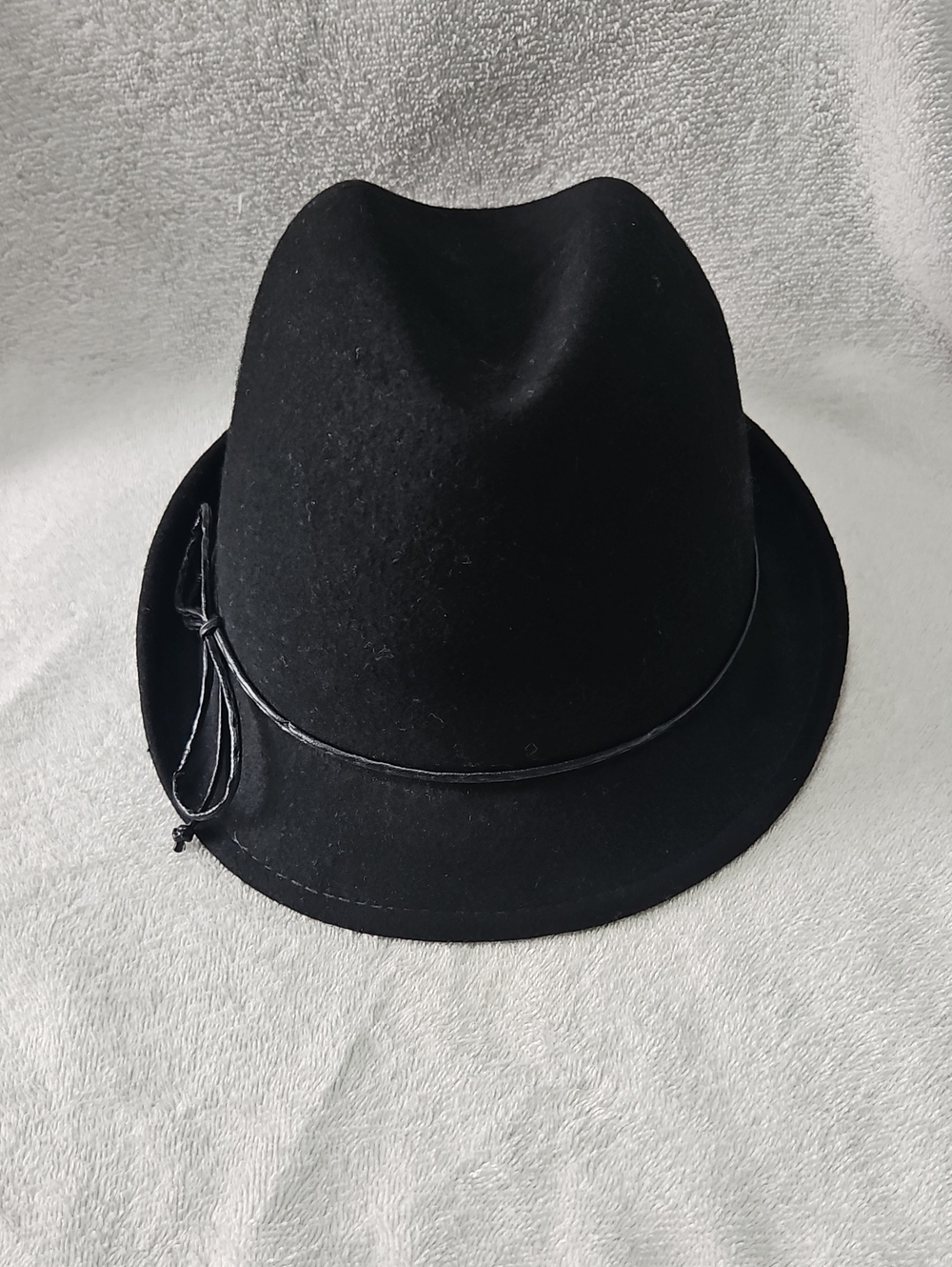 Scala Collezione Black Felt Fedora with Leather Band